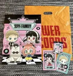 タワレコカフェxスパイファミリー4点セット ポスターポストカード2枚ステッカー