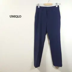 ユニクロ　パンツ　ネイビー スリム　スラックス　アンクル