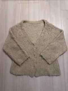 ［mystic］ベージュニット/カーディガン Vネック