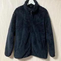 【美品】ユニクロ ファーリーフリースフルジップジャケット ネイビー MUJI無印