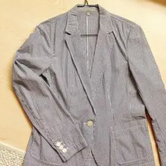 ユニクロ　ストライプ テーラードジャケット Mサイズ