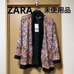 ZARA ペイズリー柄 テーラードジャケット Lサイズ