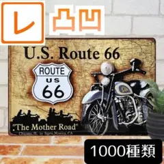 ~1115アート看板】ルート66インディアンモトサイクル★ブリキ看板バイクグッズ