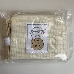 スヌーピー パスケース ホワイト 定期入れ リール付 ミニポーチ