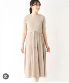 index（インデックス） ◆柄編みニットワンピース【洗濯機洗い可】