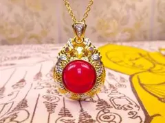 B*m様 遺品整理 ルビー、ダイヤモンド風クリスタル金ネックレス - メルカリ