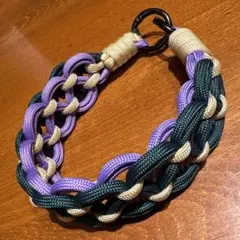 ハンドメイド　パラコード　スマホストラップ　グリーン＆パープル