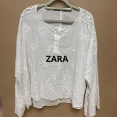 ZARA コットン刺繍ブラウス