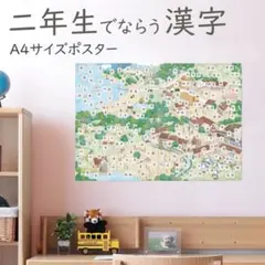 並べて楽しい！【二年生でならう漢字ポスター】普通紙ポスターと練習用プリントセットのサムネイル