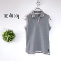rue du coq 【３６】ノースリーブ ポロシャツ グレー ピンク　コットンのサムネイル
