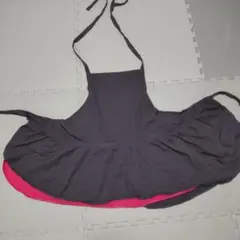 バイカラー エプロン ダークグレー ピンクのサムネイル