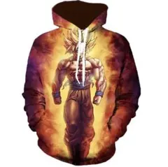 【一点限り】ドラゴンボール  パーカー　スーパーサイヤ人　孫悟空　オレンジ