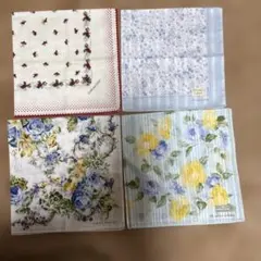 花柄ハンカチ 4枚セット
