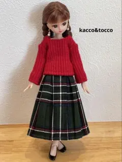 No.3926 ハンドメイド22cmドール服 2点セット（ピアス付き）