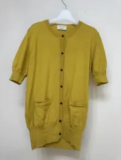 MAISON KITSUNÉ マスタード カーディガン 五分袖 Sサイズのサムネイル