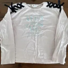 ALGY ピンク リボン付き長袖カットソー XXS 130