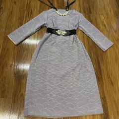 着物　素人リメイク　ワンピース　訪問着　くすみ紫　七五三　フォーマル