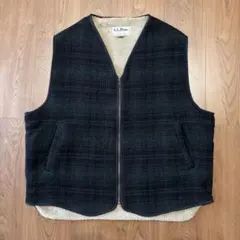 配色◎ L.L.BEAN 内ボア チェア ベスト USA製 XL TALL