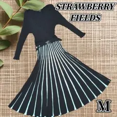 STRAWBERRY-FIELDS Mサイズ相当 ワンピース　ブラック　ホワイト
