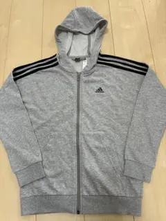 adidas グレー フルジップパーカー 150cm