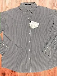 ★新品タグ付 ストライプ 長袖シャツ Mサイズ　レディース