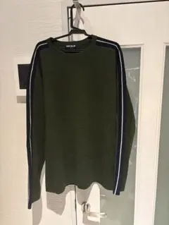 春服紺タグUNIQLO オールドユニクロ オリーブグリーン セーター ニット L