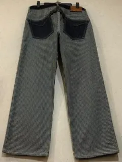 バンソン VANSON Lot 404シンチバックヒッコリー切替デニムパンツ32のサムネイル