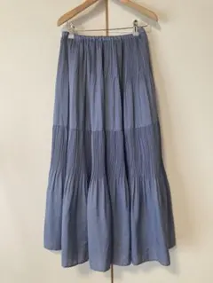 スピックアンドスパン　ワッシャーサテン ティアードプリーツスカート