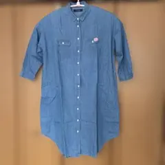 デニムシャツワンピース　長袖　ポケットつき