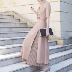 【GIRLガール】ビスチェ風アシンメトリーデザイン　プリーツ ロング結婚式のサムネイル