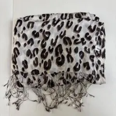 style com ヒョウ柄ストール フリンジ付き