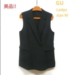 美品!!GU/ジーユー　レディース　テーラードベスト　ブラック　Mサイズのサムネイル