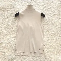 【極美品✨️】フォクシー タートルネック ノースリーブ リブニット 38サイズ 2026年最新】Foxey ネック：ハイネック/タートルネック レディース