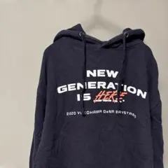 ユナイテッドアスレ　プルオーバープリントパーカー(XL)ネイビー　大きめ裏パイル