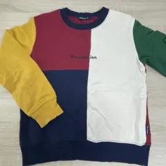 Moujonjon マルチカラー トレーナー 130cm 長袖 綿100%