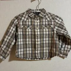 COMME CA ISM チェック柄長袖シャツ 98cm