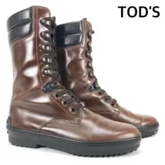 TOD'S　トッズ　ラウンドトゥ9ホールレースアップレザーブーツ　ラバーぺブルのサムネイル