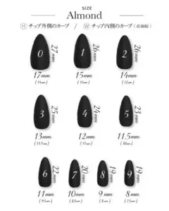 【24時間以内発送】計測用ネイルチップ アーモンド