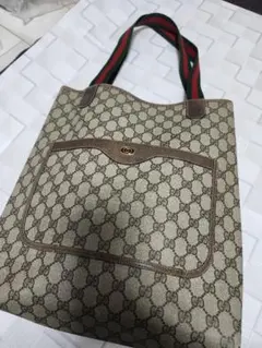 GUCCI トートバッグ GGスプリーム PVC シェリーライン ベージュ