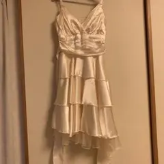 アイボリー フリル パーティードレス