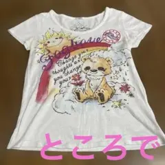 COLZA 半袖カットソー ホワイト イラストプリント Lのサムネイル