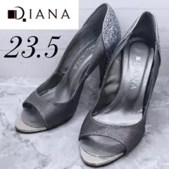 【215】DIANA ダイアナ パンプス　グリッター シルバー グレー　23.5