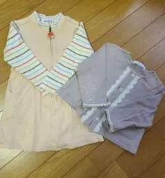 ファミリア　familiar　長袖ワンピース&カーディガン