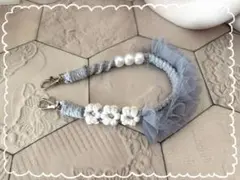 マクラメ　チュール　ハンドストラップ