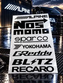★JDM★ヘラフラ★片側1枚★ブラック★カースポンサー★8種類★ステッカー★
