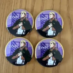 進撃の巨人　エルヴィン　ニジゲンノモリ　ネオン缶バッジ 4個セット