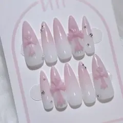 クロムネイル ピンクグラデネイル ポイントネイル