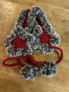 ファー耳あて 星型デザイン かぎ針編み