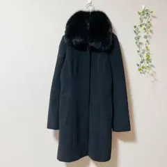 プロフィール ロングコート リアルファー S 黒 フォックス 取り外し可のサムネイル