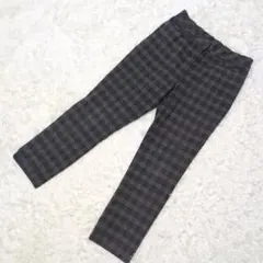 【ピサーノ】PISANO グレー系チェック カジュアルパンツ L ストレッチ